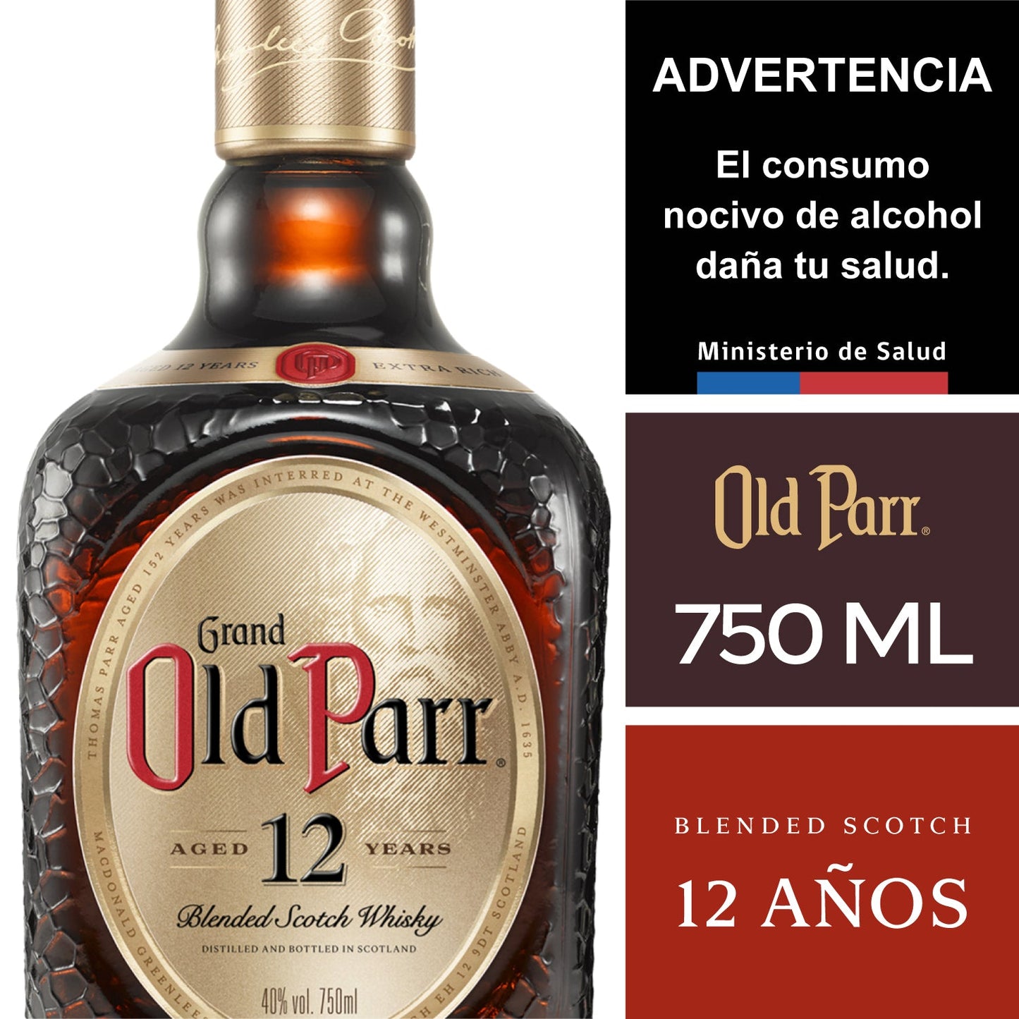 Old Parr 12Y Pk 75cl  12Y 12X01 (5012)